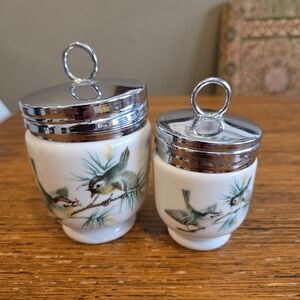 Royal Worcester Birds/Wren Pattern Egg Coddlers